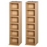 Set of 2 wood colour CD media tower racks