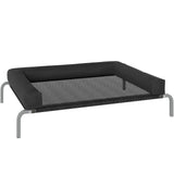 PawHut Elevated Dog Bed with Removable Bolsters – Raised Mesh Pet Cot for Medium Breeds, Indoor & Outdoor, Black