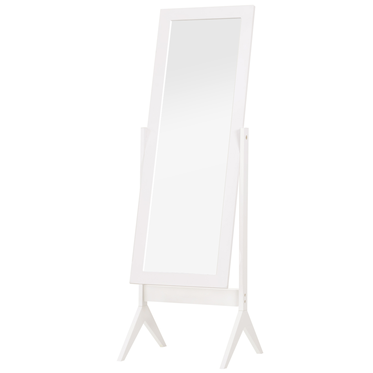 Tall Freestanding Dressing Mirror with Adjustable Tilt White