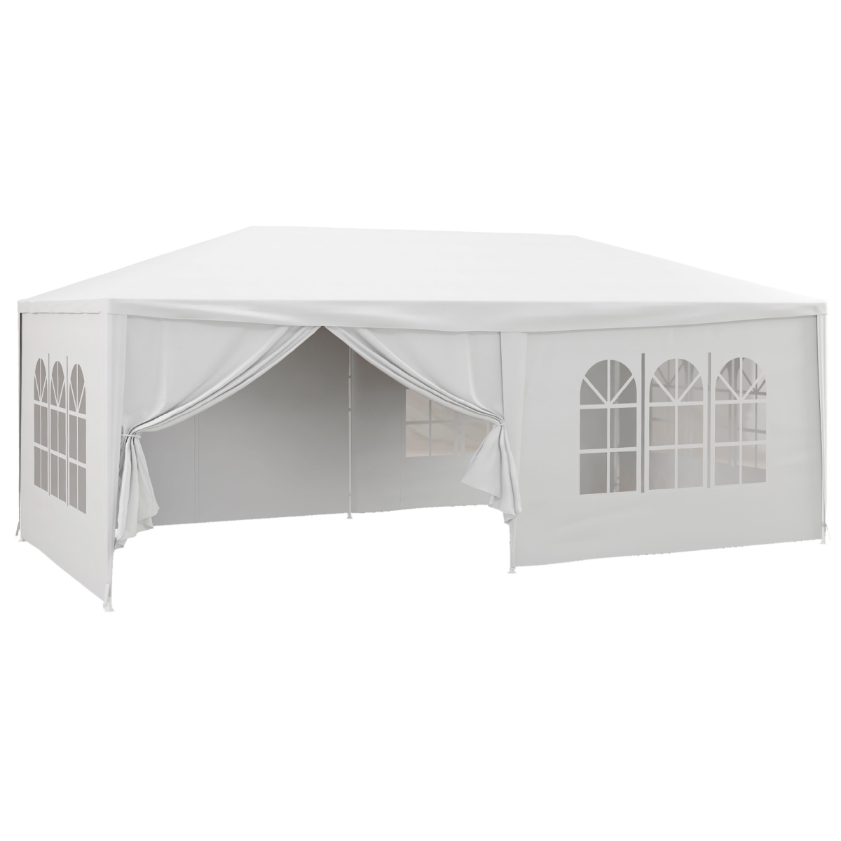 Outsunny 6x3m Gazebo Party Tent with Removable Side Walls & Windows – Outdoor Garden Event Canopy, White