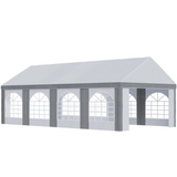 Outsunny 8 x 4m Party Tent Marquee Gazebo with Sides, Eight Windows & Two Zipped Doors – Steel Frame