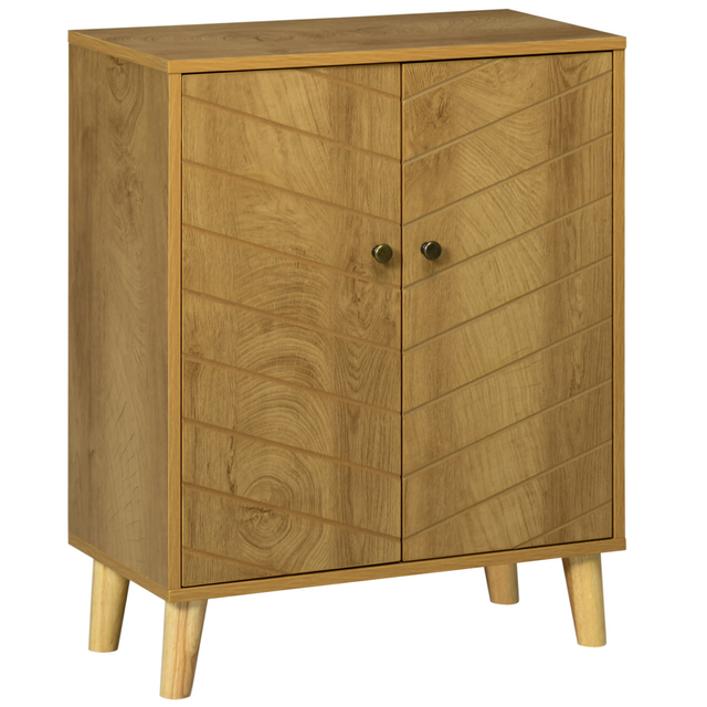 Natural chevron door sideboard