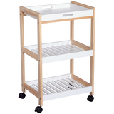 3-tier bamboo kitchen serving trolley
