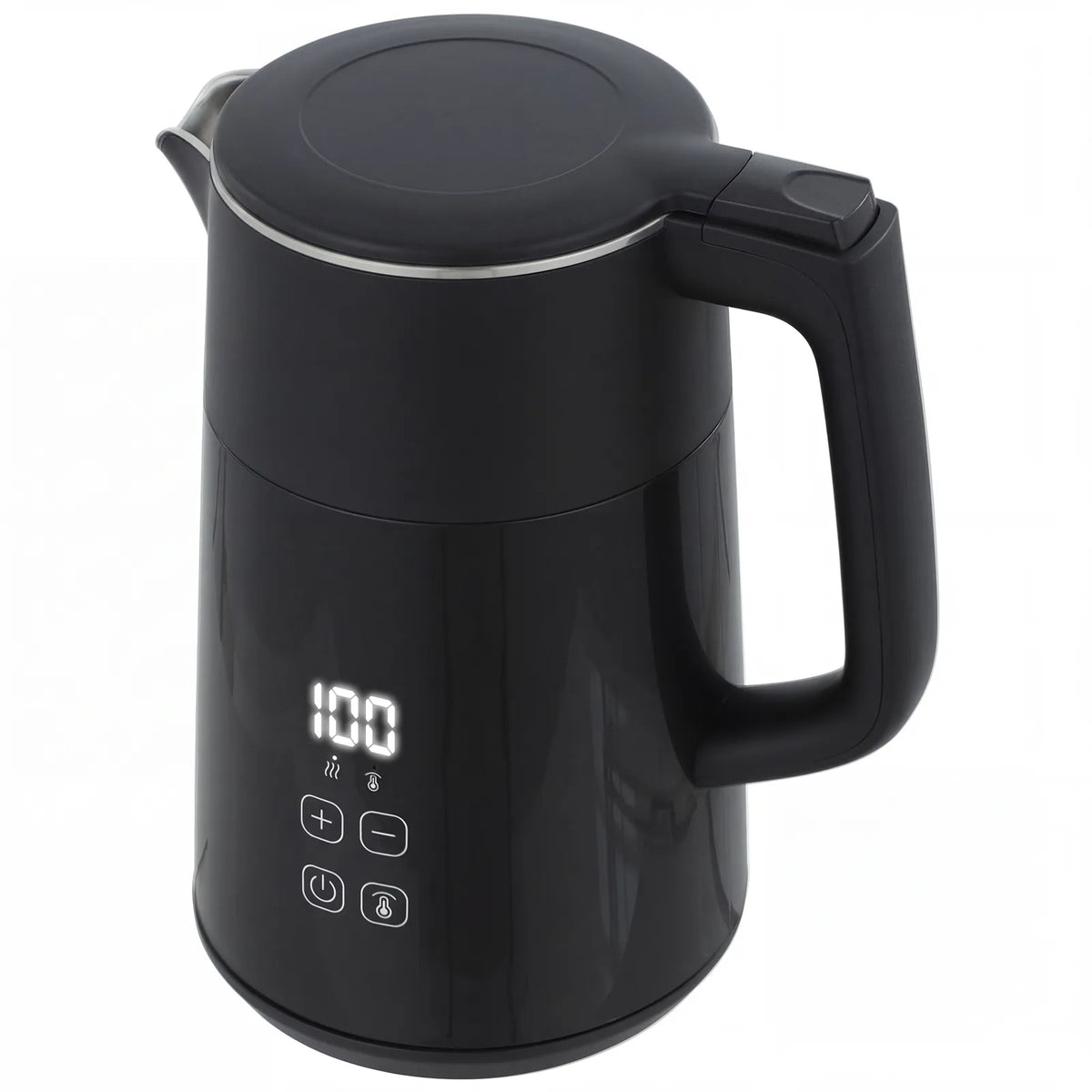 HOMCOM 1.7L Electric Kettle, 3kW Fast Boil with Strix Thermostat, LED Display and Keep Warm – Black