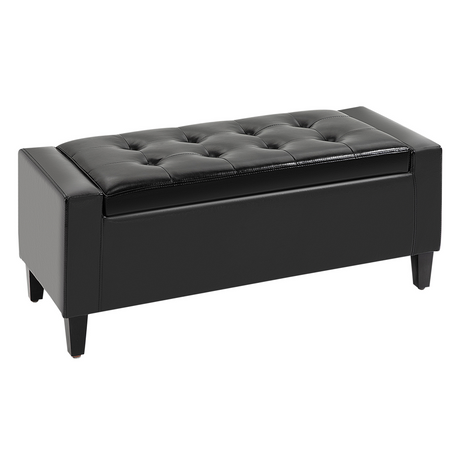 Deluxe tufted PU leather storage ottoman bench