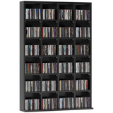 HOMCOM black DVD and CD storage rack