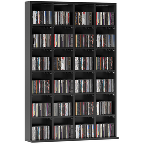 HOMCOM black DVD and CD storage rack
