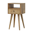 Artisan mini solid wood bedside in beige