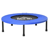 HOMCOM Φ81cm Folding Fitness Trampoline with Padded Edge, 100kg Max Load – Home Cardio Rebounder, Blue and Black