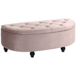 HOMCOM semi-circle tufted storage ottoman