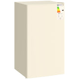 HOMCOM 91L Under Counter Fridge with 10L Chiller Box and Reversible Door – Compact Mini Fridge, Beige