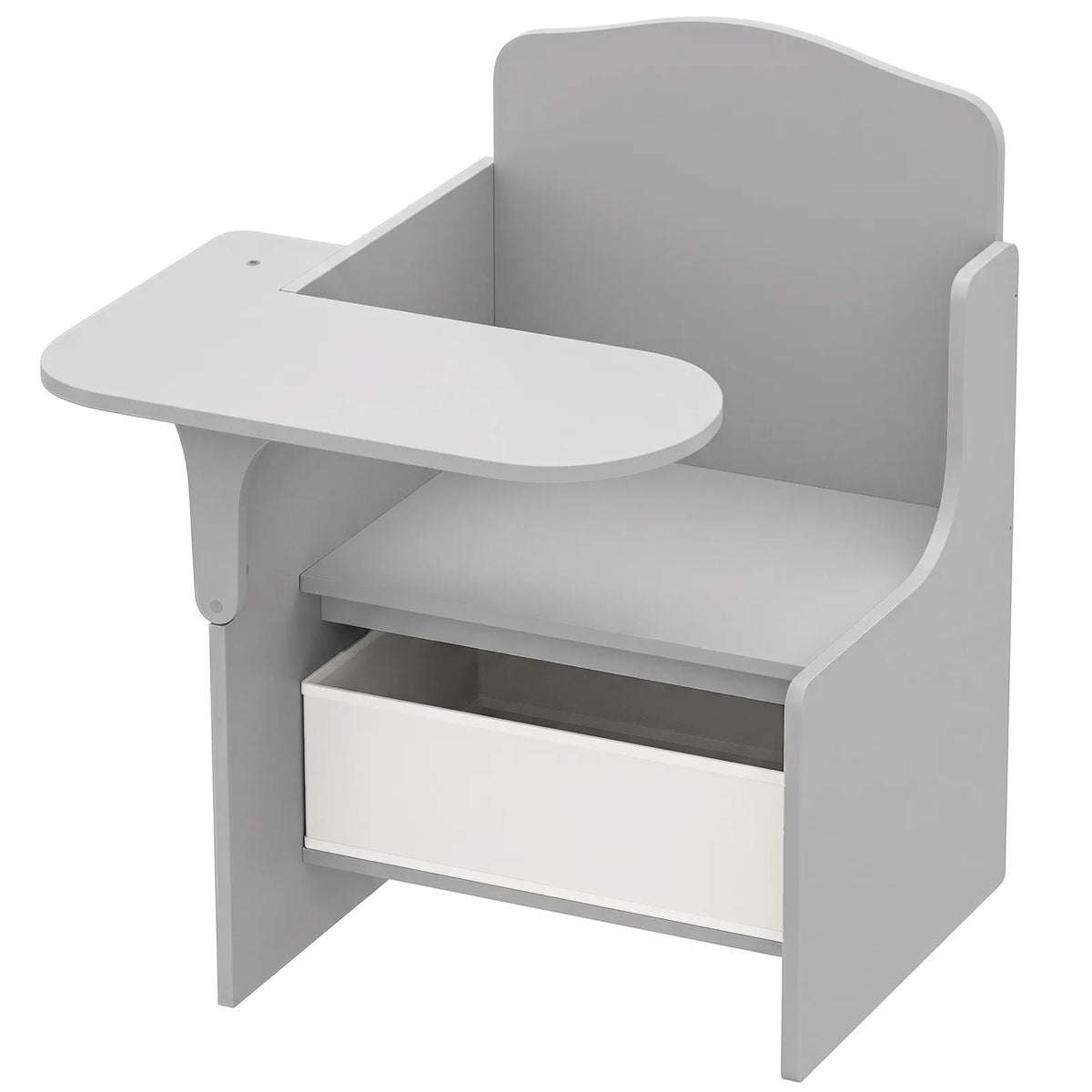 AIYAPLAY Kids Table and Chair Set with Storage Bin – Children's Desk for Playing, Reading & Painting, Ages 3-5, Grey
