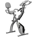HOMCOM 2-in-1 Upright Exercise Bike with 8-Level Magnetic Resistance & Pulse Sensor – Home Cardio Trainer, Grey