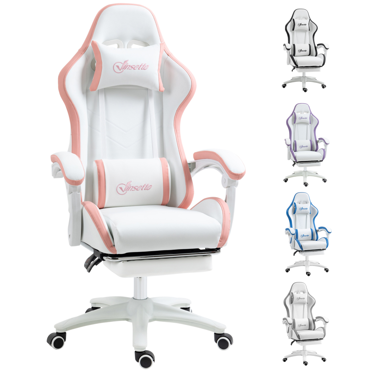 Vinsetto pink racing gaming chair