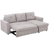 HOMCOM grey L-shaped sofa bed with storage