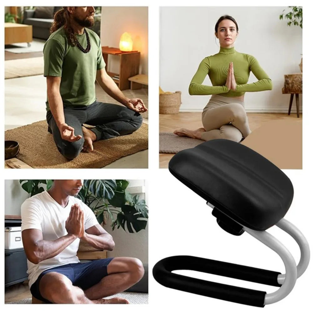 Adjustable Height Meditation Stool with Metal Frame & Cushioned Seat – Portable Prayer & Kneeling Bench for Yoga