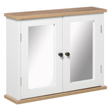 kleankin Wall-Mounted Bathroom Mirror Cabinet with Double Doors & Adjustable Shelf – Space-Saving Storage