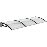 Outsunny Front Door Canopy, 300 x 100cm Curved Polycarbonate Awning – Outdoor Rain Shelter, Clear