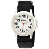 Ravel Men's Sports Watch with 40mm Case, Arabic Dial & Velcro Strap – Quartz Movement, Black