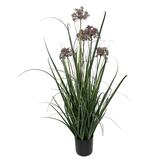 95cm Artificial Grass Plant Potted with Flower Detail