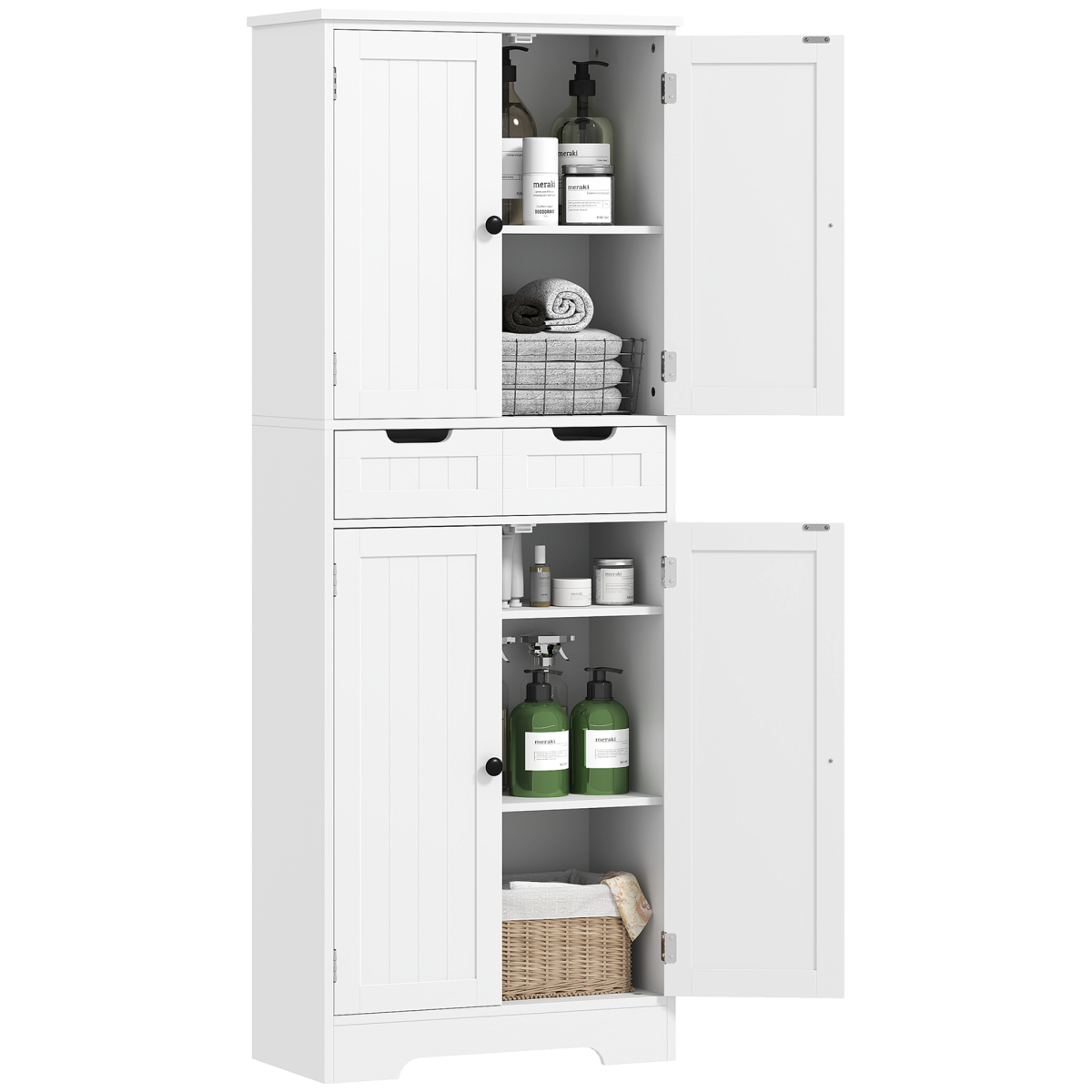 HOMCOM white tall bathroom cabinet