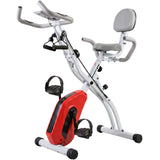 SPORTNOW 4-in-1 Folding Exercise Bike with Resistance Bands, Bluetooth & 8-Level Resistance – Home Cardio, Orange
