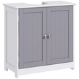 Grey and white under-sink cabinet