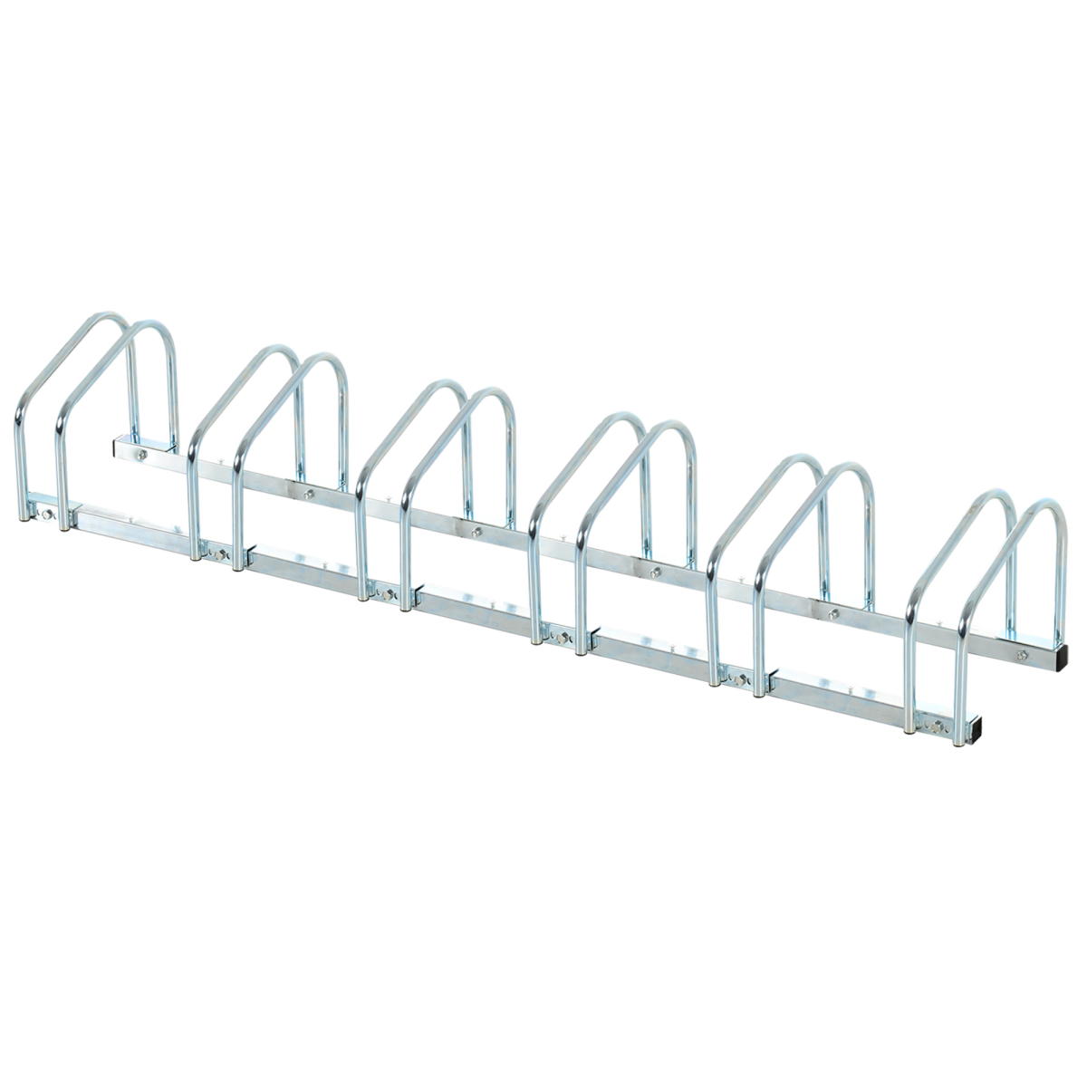 HOMCOM 6 Bike Parking Rack with Detachable Stands – Galvanised Steel Floor or Wall Mounted Bicycle Storage