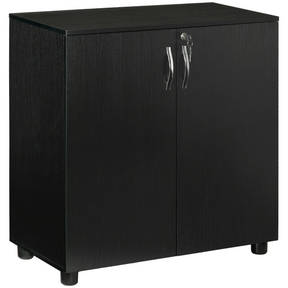 Black locking office cabinet