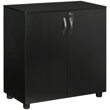 Black locking office cabinet