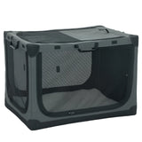 PawHut Soft Dog Travel Crate, 90 x 64 x 64 cm, with Removable Pad and Mesh Windows – Foldable, Army Green