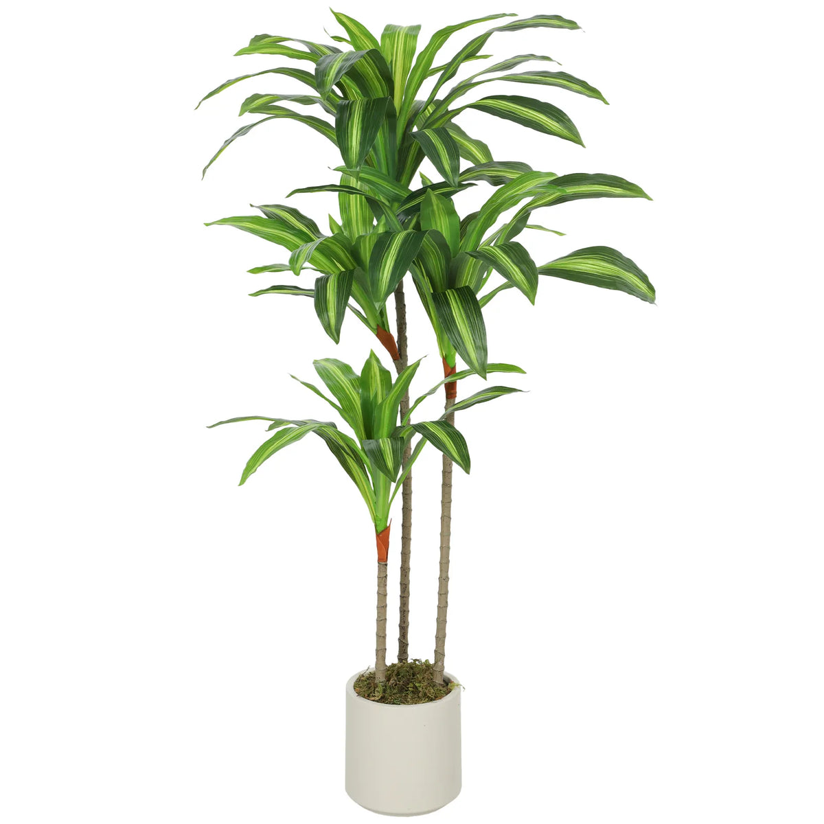 HOMCOM 120cm Artificial Dracaena Tree with Bendable Trunks and White Pot – Realistic Faux Plant, Green