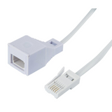 Electrovision 5m Telephone Extension Lead, BT Plug to BT Socket – White Phone Cable P202B