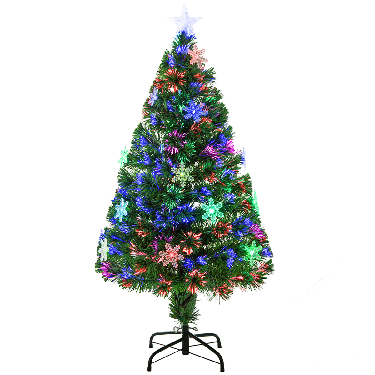 4ft fibre optic Christmas tree with LED snowflakes