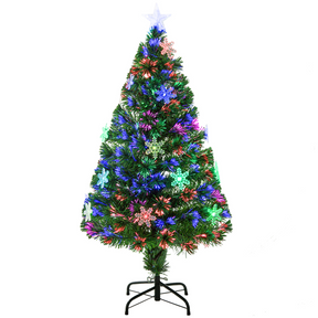 4ft fibre optic Christmas tree with LED snowflakes