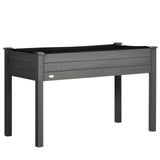 Outsunny Raised Garden Bed with Removable Liner, Fir Wood Elevated Planter Box – Flowers, Vegetables & Herbs, Dark Grey