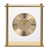 Widdop Square Mantel Clock with Roman Dial & Quartz Movement – Gold Timepiece in Gift Box