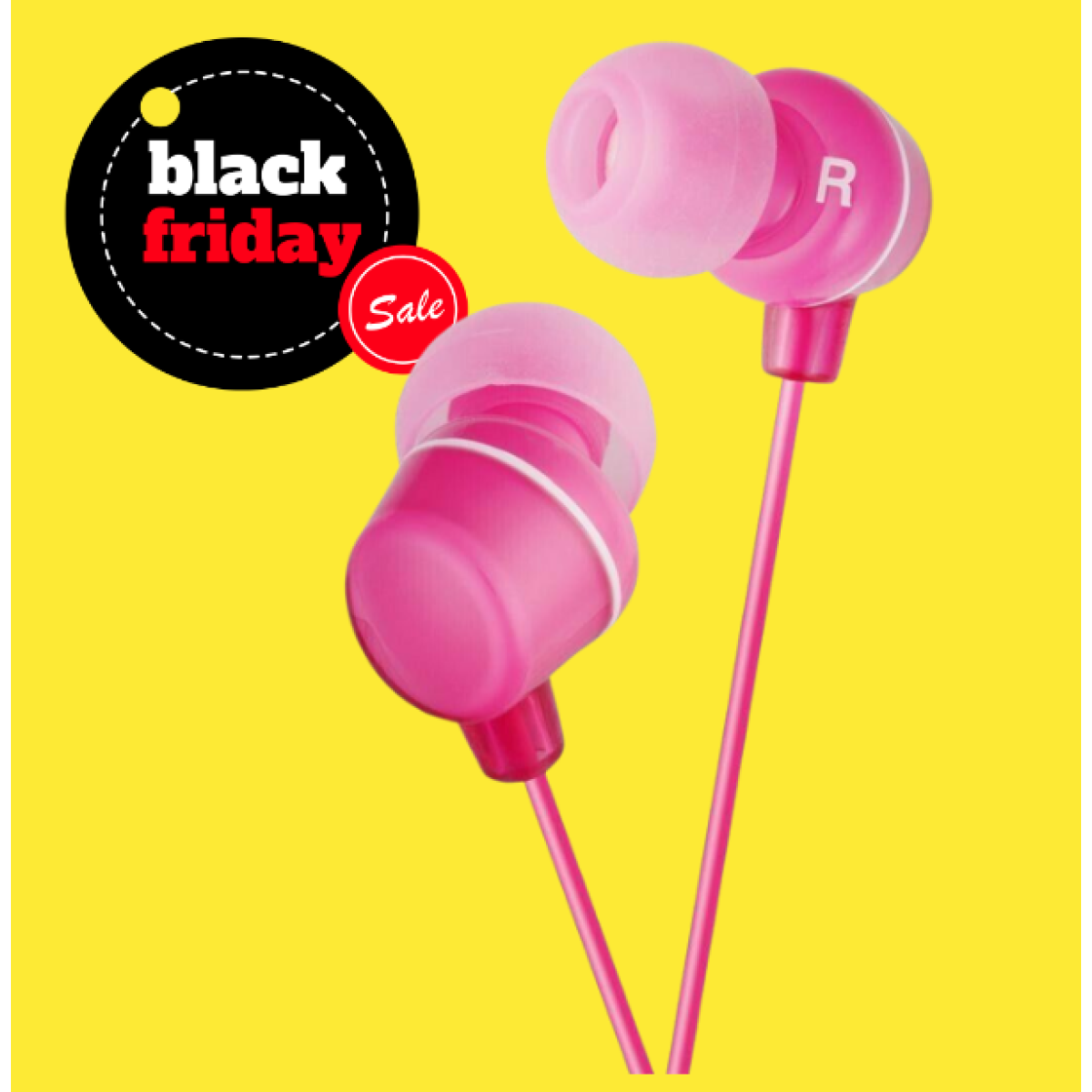JVC HA-FX23 In-Ear Headphones with Neodymium Drivers & 3 Sizes of Silicone Earpieces – Pink