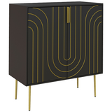 HOMCOM Art Deco black and gold storage cabinet