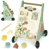 AIYAPLAY Wooden Baby Walker with Speed Control, Xylophone, Gears & Bead Maze – Push Along Toy, Green