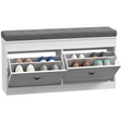 Shoe storage bench with cushion