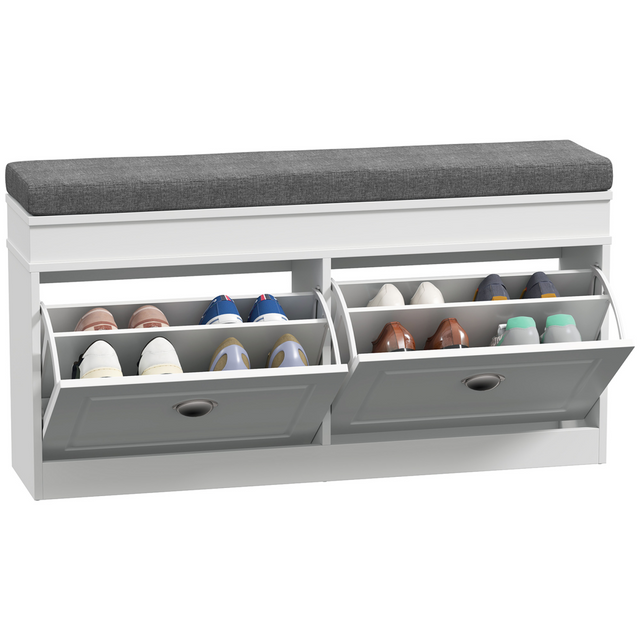 Shoe storage bench with cushion