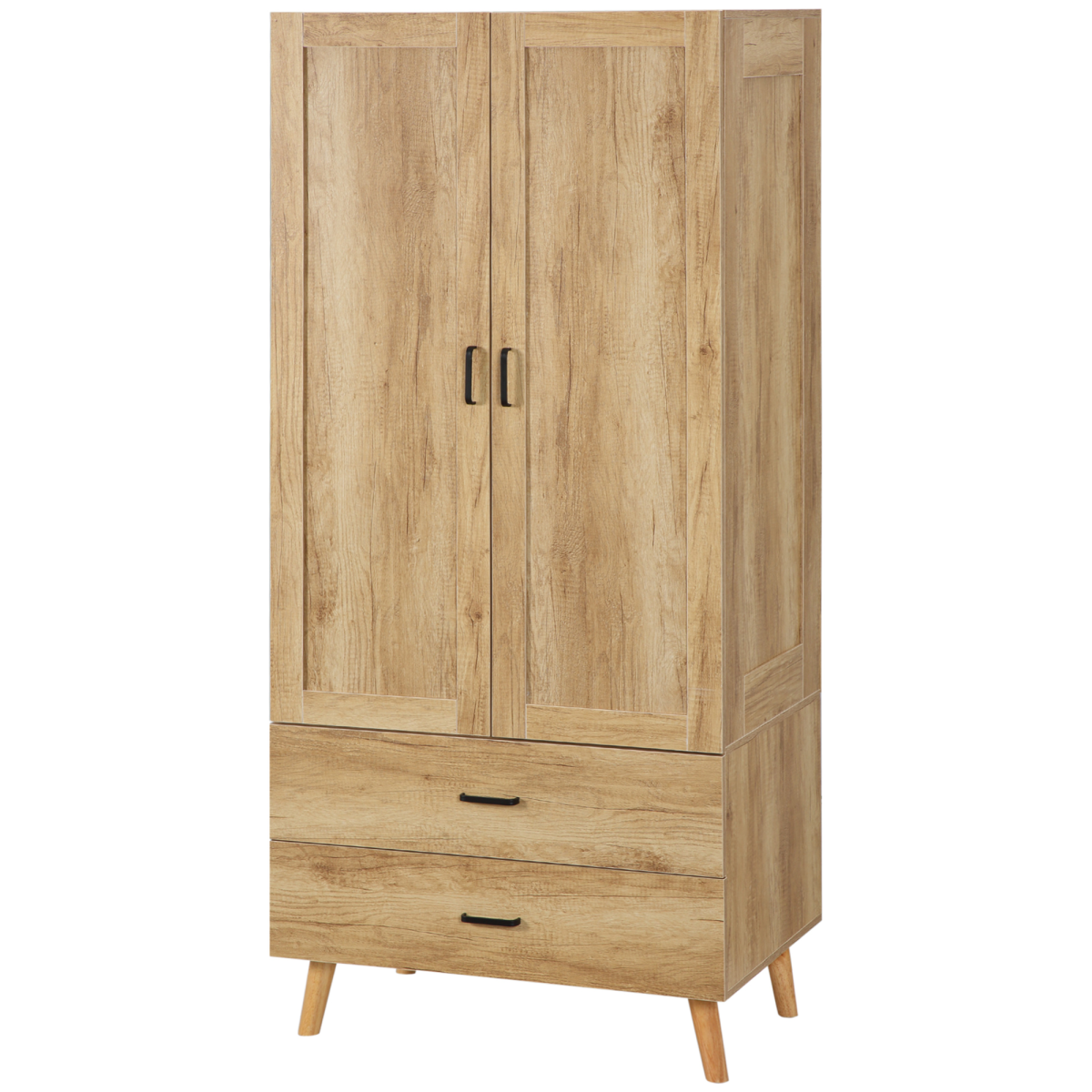 Natural 2-door wardrobe
