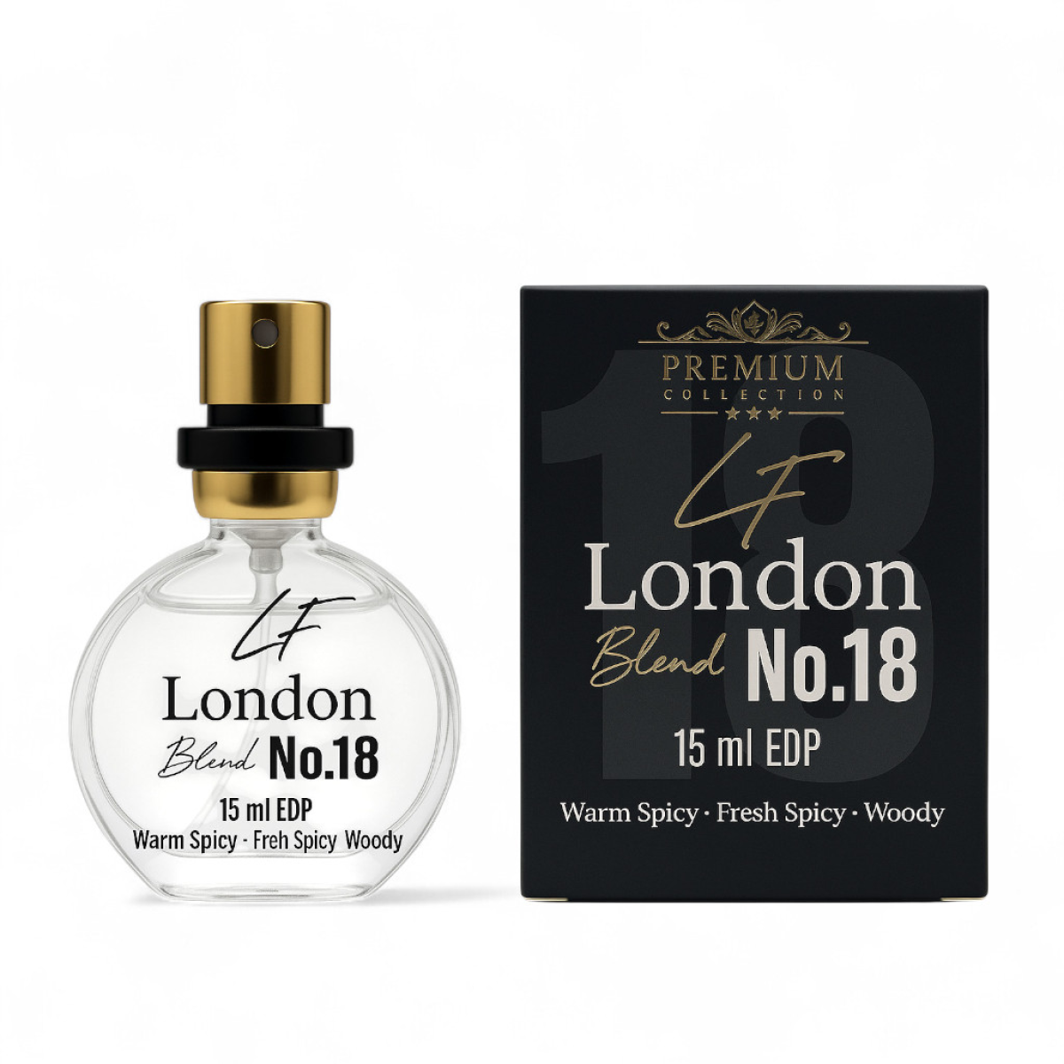 Livfragrance Blend No.18 London Eau de Parfum Oil-Based Leather, Spice & Tobacco Travel Fragrance 15ml – Leather & Tobacco, Oud Fragrance for Men