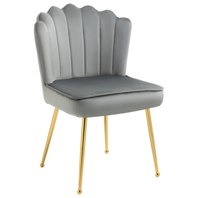 Grey velvet shell accent chair
