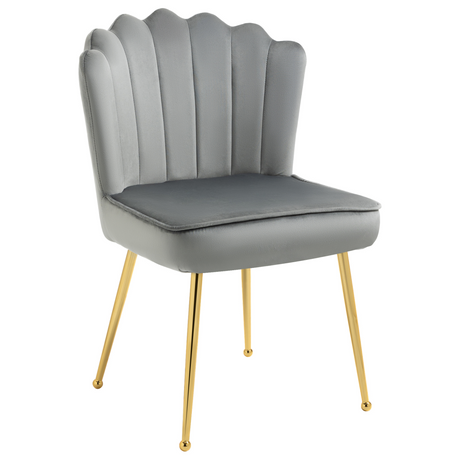 Grey velvet shell accent chair
