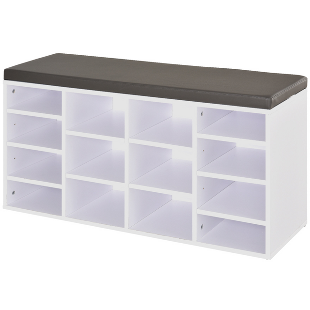 14-compartment shoe bench