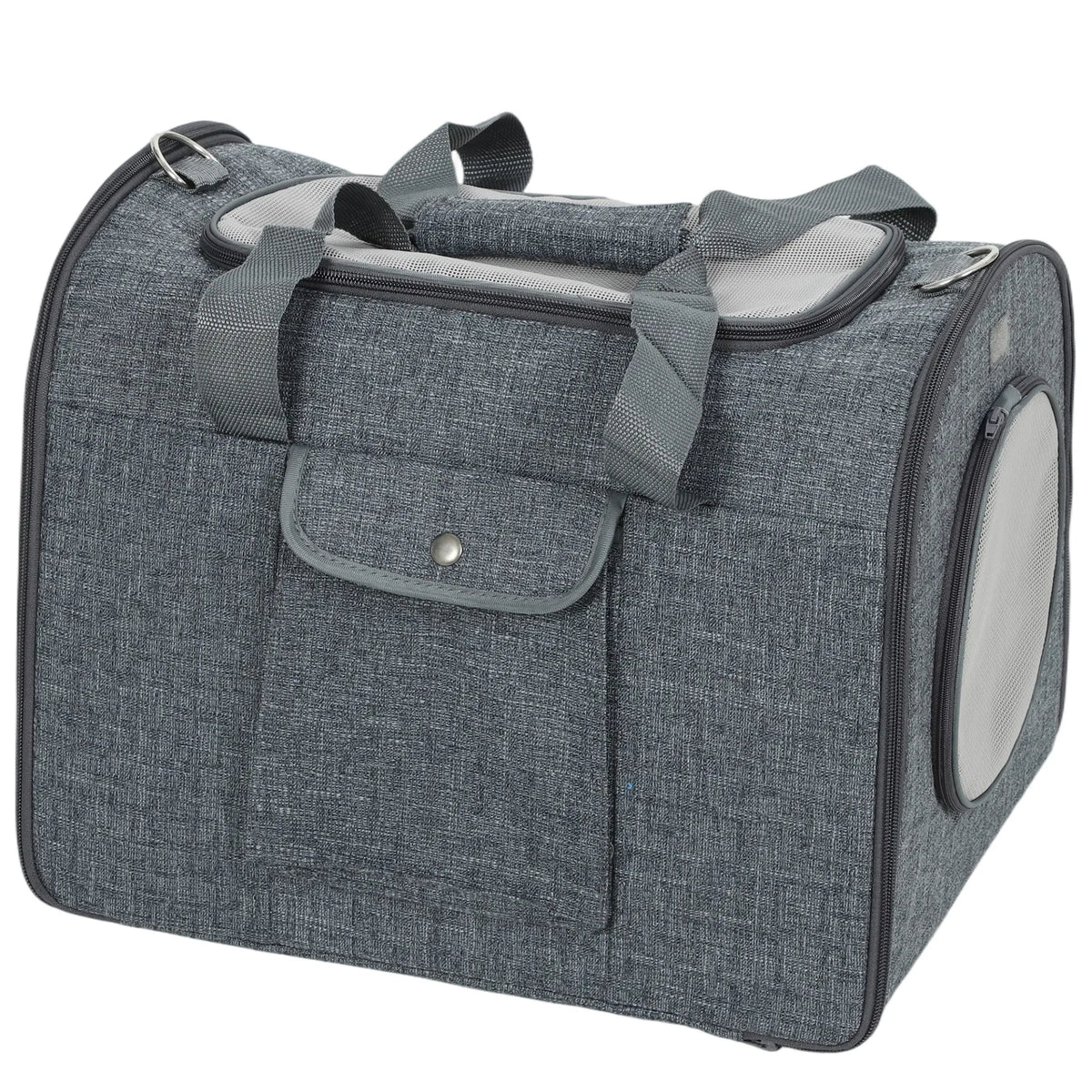 PawHut Soft Sided Cat Carrier Bag with Shoulder Strap and Removable Mat – Foldable Pet Travel Bag, Up to 10kg
