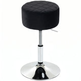 HOMCOM Adjustable Swivel Bar Stool with Velvet-Feel Padded Seat and Round Base – Kitchen Breakfast Stool, Black