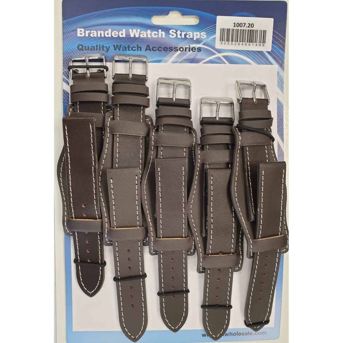 Tan Leather Military Watch Straps – 20mm, Pack of 5